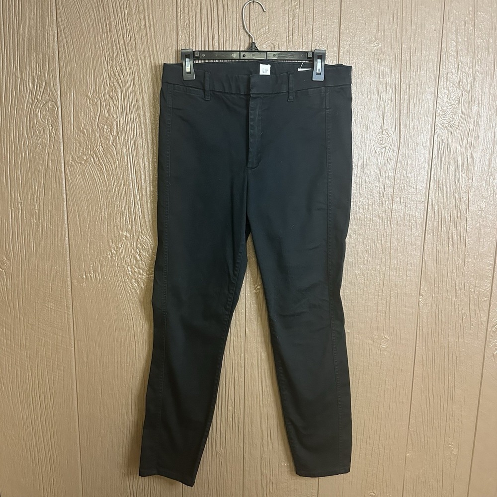 Gap Signature Skinny Ankle Pants Womens 12 Black Denim Jeans Casual Pockets